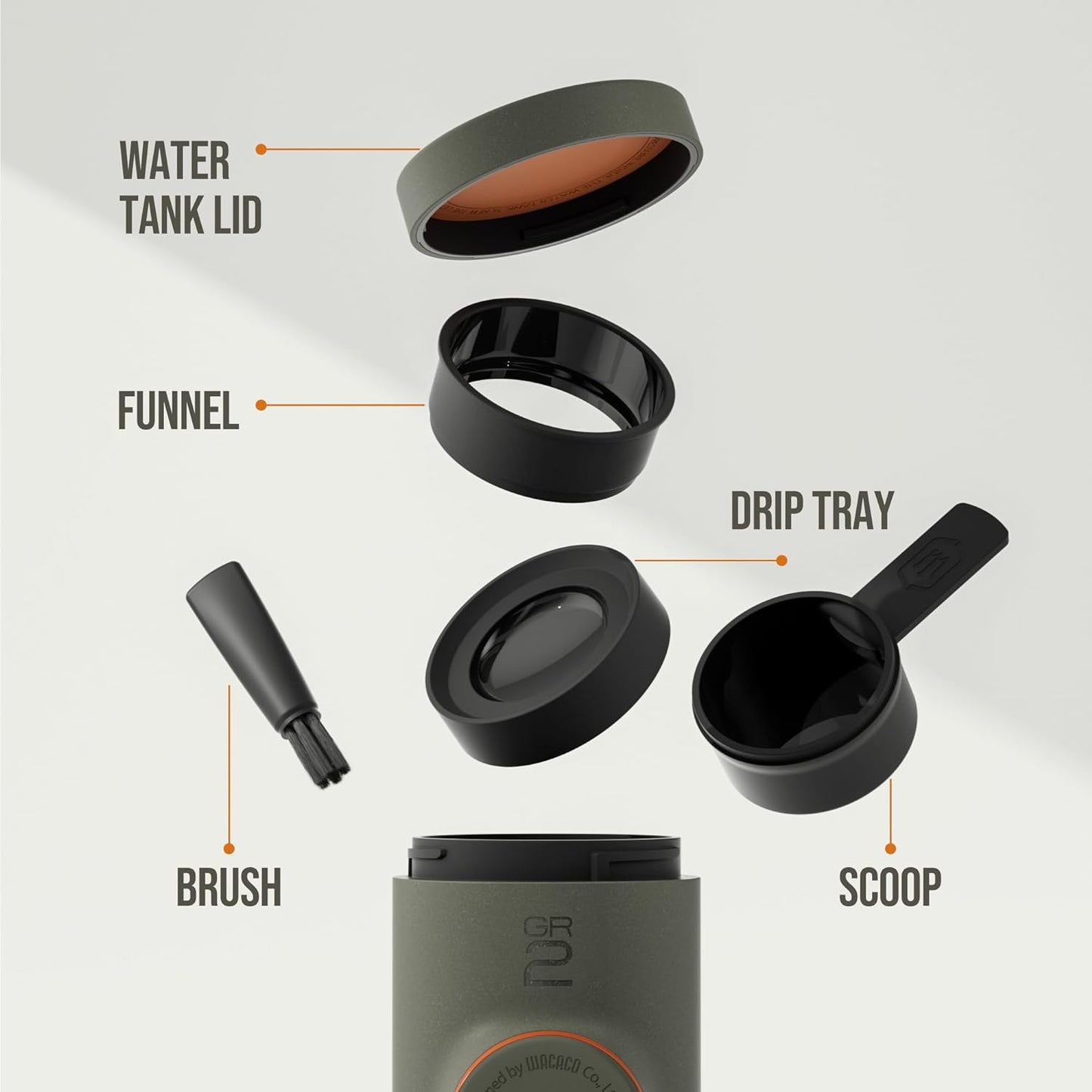 Wacaco - Minipresso Gr2 - Espresso Coffee Maker - Ground Coffee