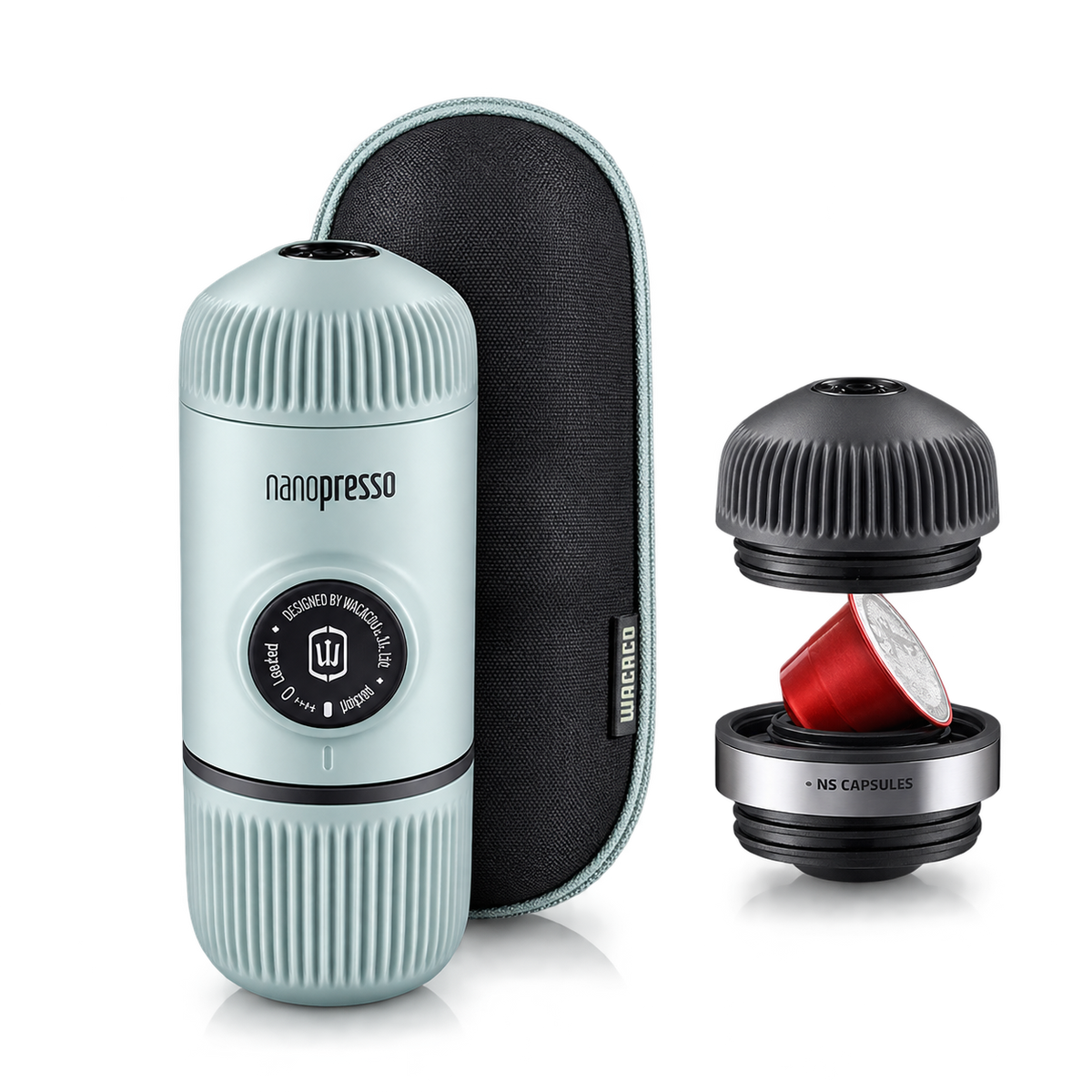 BUNDLE - Elements Nanopresso Portable Espresso Machine with Protective Case | Manually Powered + NS Adapter