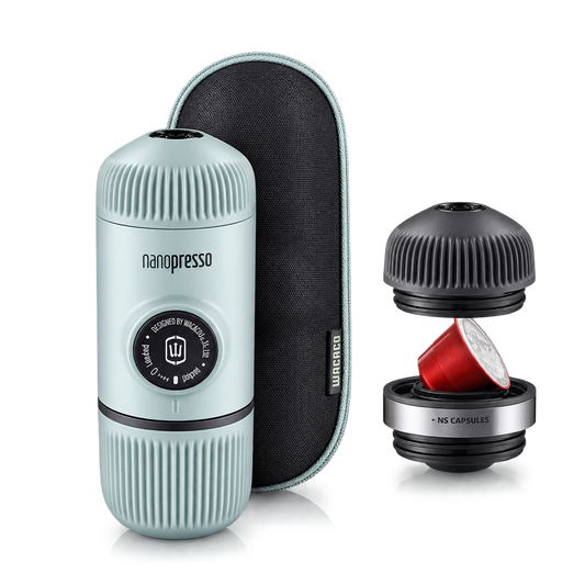 BUNDLE - Elements Nanopresso Portable Espresso Machine with Protective Case | Manually Powered + NS Adapter