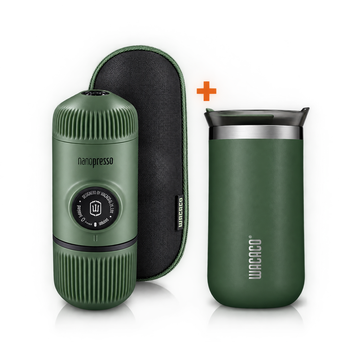BUNDLE - Elements Nanopresso Portable Espresso Machine with Protective Case | Manually Powered + Octaroma Vacuum Insulated Mug 300ML