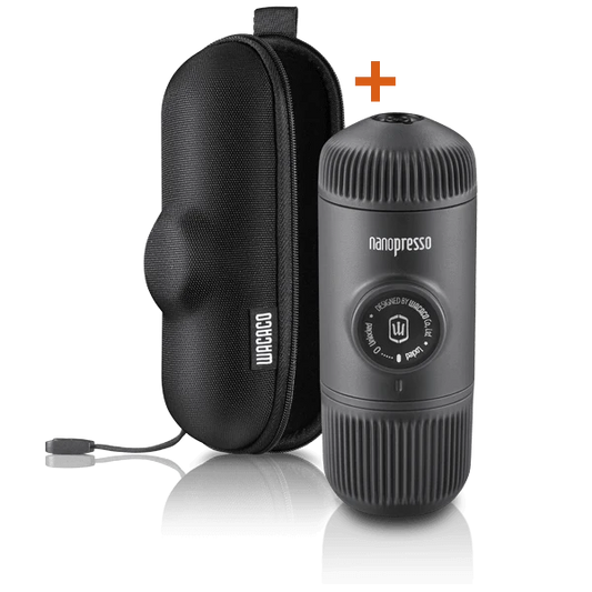 BUNDLE - Nanopresso Hand Powered Espresso Machine for Ground Coffee & Nanopresso Case