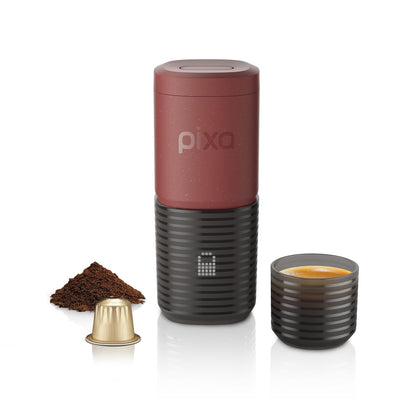 Wacaco Pixapresso Electric Espresso Coffee Maker – Compatible with NS Capsules & Ground Coffee, Tuscan Red