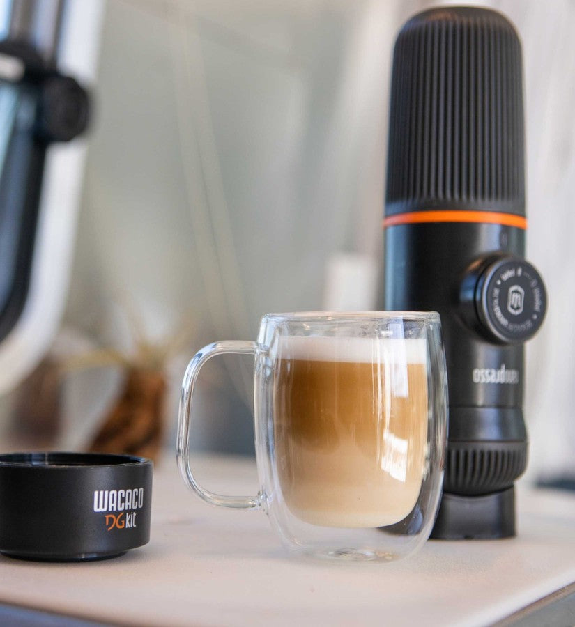 BUNDLE - Nanopresso Hand Powered Espresso Machine for Ground Coffee + Dolce Gusto (DG) Kit and DG Capsule Adapter